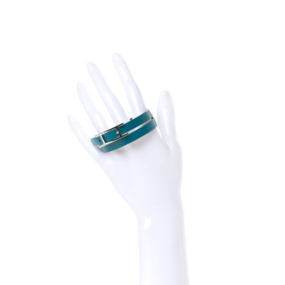 Hermes Swift Behapi Double Tour Bracelet S Turquoise Bambou 2 of 5