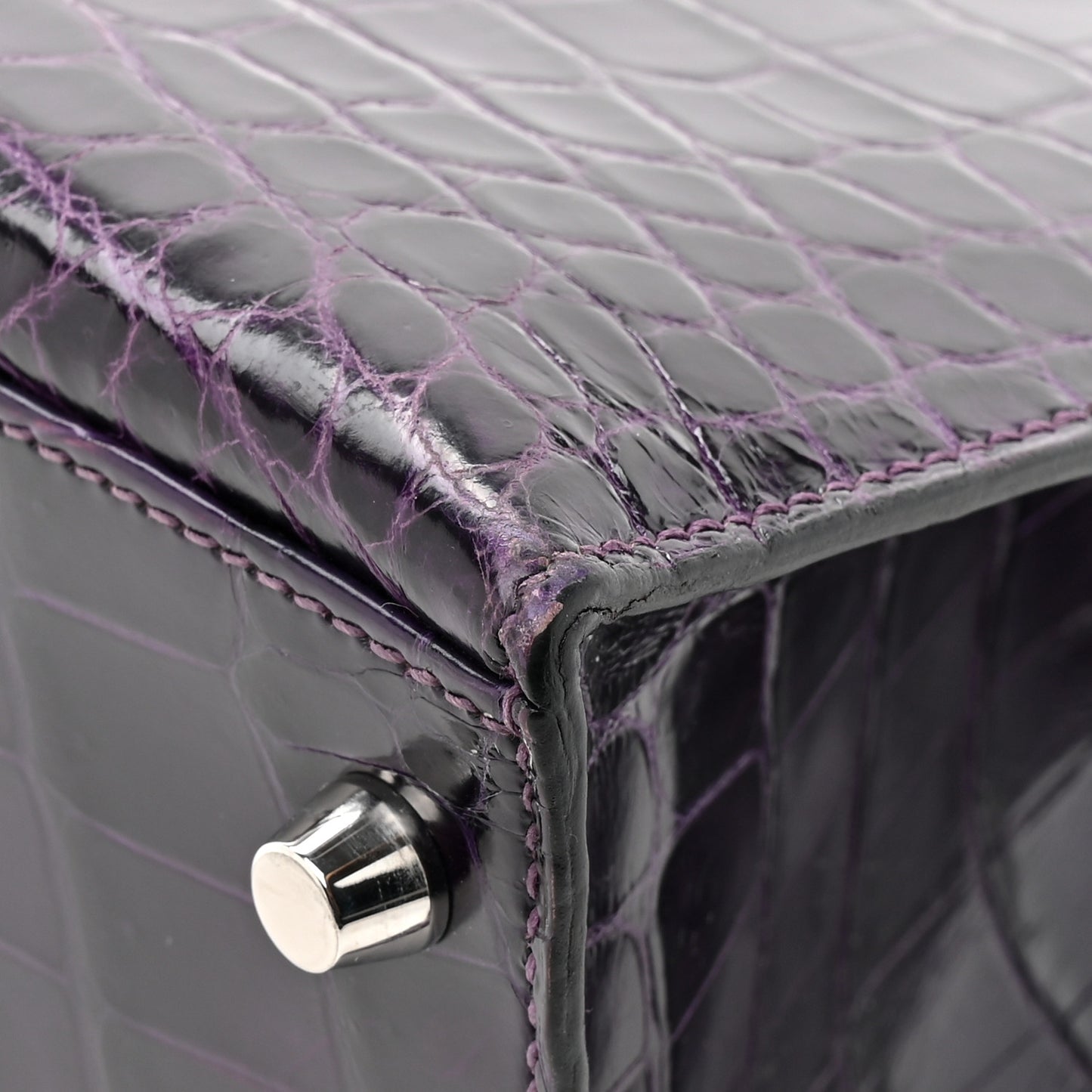 Shiny Niloticus Crocodile Kelly Sellier 28 Amethyst