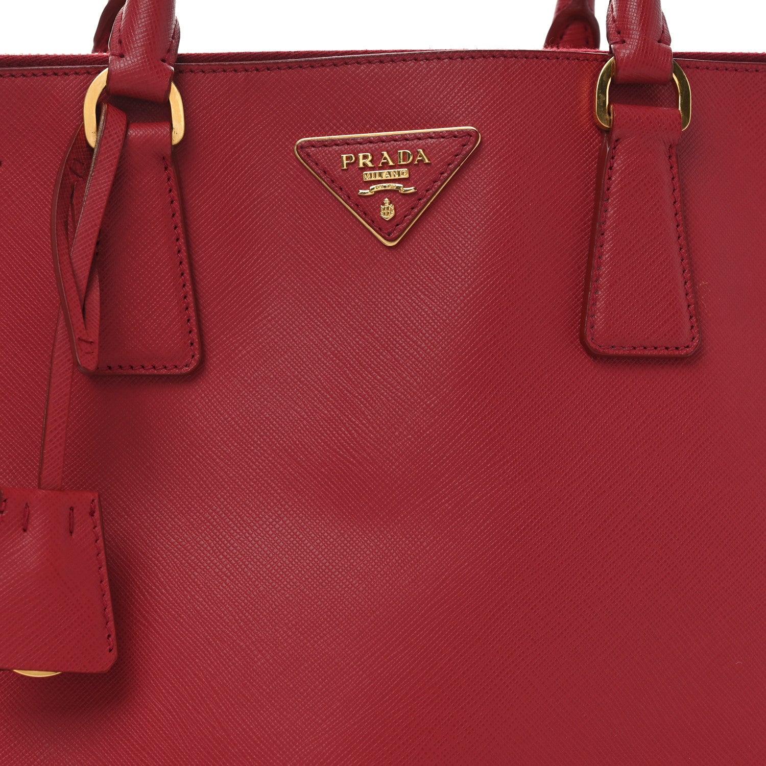 Prada Saffiano Lux Large Galleria Double Zip Tote Fuoco 7 of 9