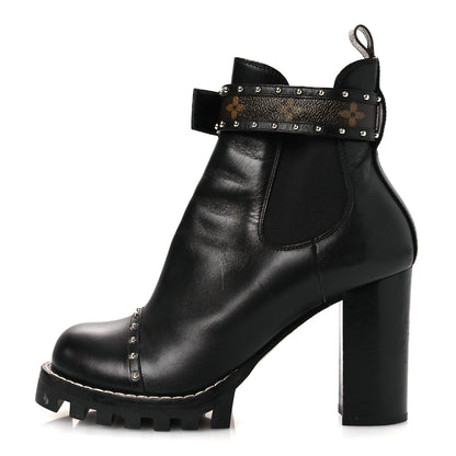 Louis Vuitton Calfskin Monogram Star Trail Chelsea Ankle Boots 39.5 Black 2 of 30