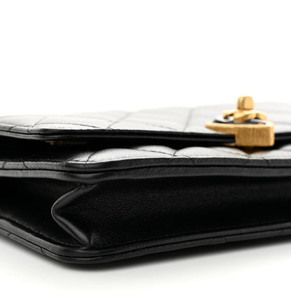 Chanel Lambskin Plexiglass Quilted Coco Love Wallet On Chain WOC Black 11 of 12