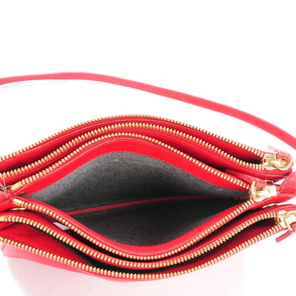 Celine Lambskin Small Trio Crossbody Bag Red 5 of 10