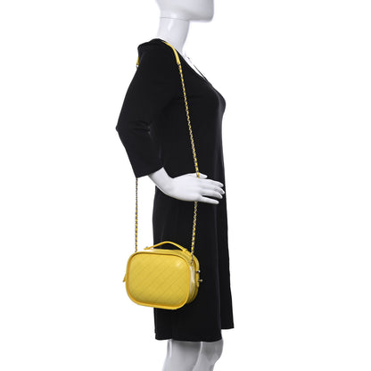Chanel Crumpled Calfskin Vanity Case Yellow 2 of 11