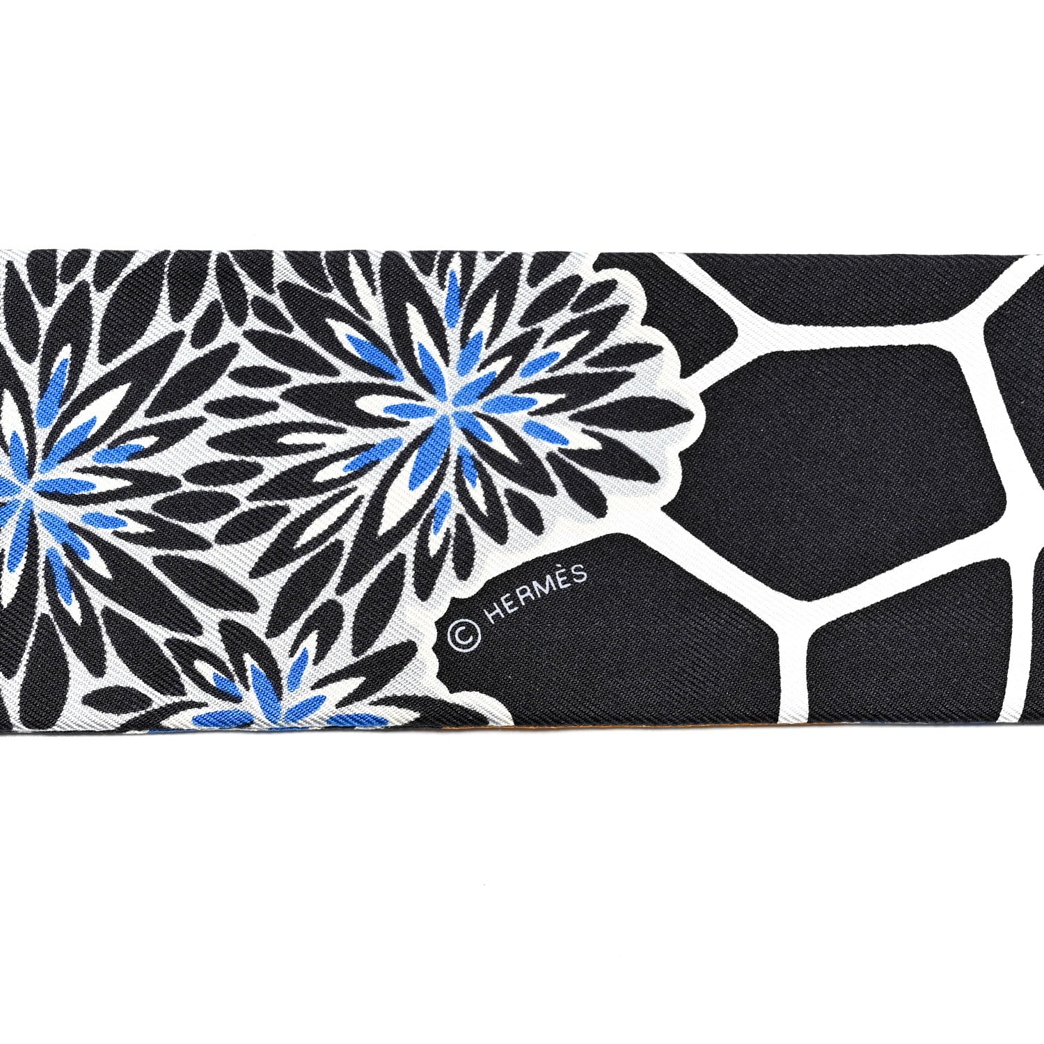 Hermes Silk The Three Graces Twilly Bleu Nuit Gold Black 3 of 4