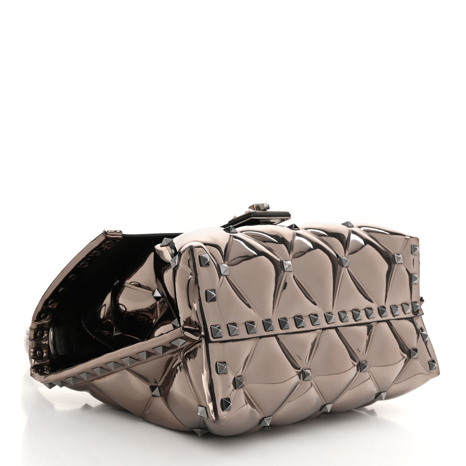 Valentino Garavani Metallic PVC Candystud Top Handle Bag Rutenio 4 of 9