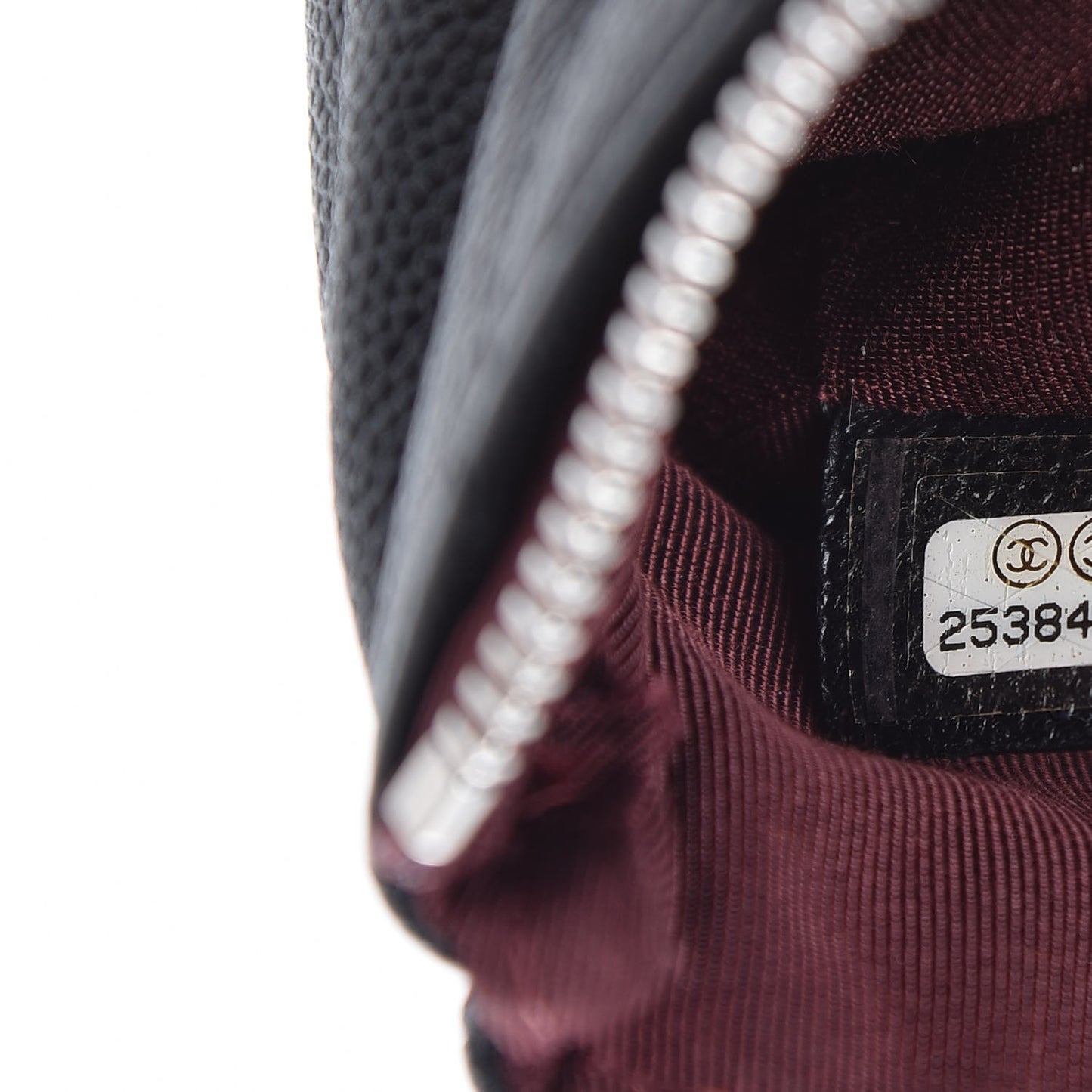 Caviar Chevron Quilted Small Cosmetic Case Black