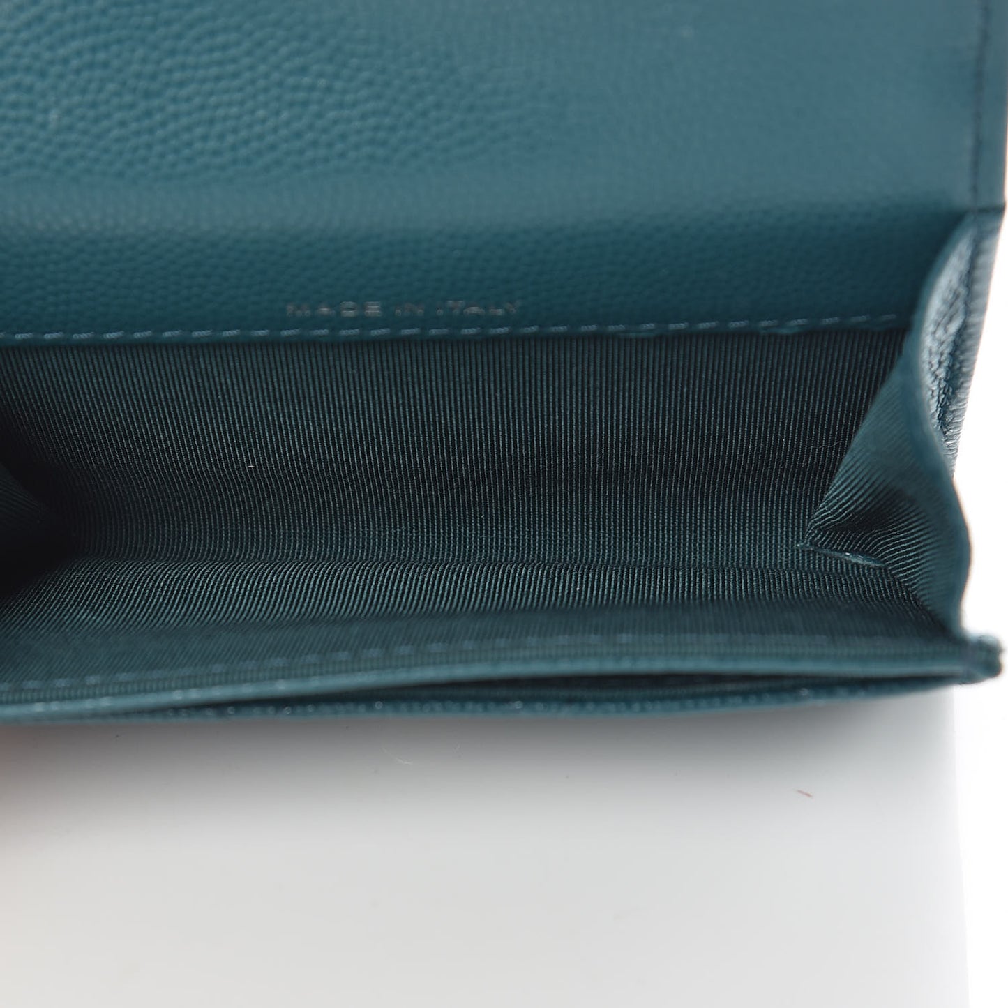 Caviar Quilted Card Holder Wallet Dark Turquoise