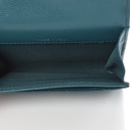 Chanel Caviar Quilted Card Holder Wallet Dark Turquoise 5 of 9