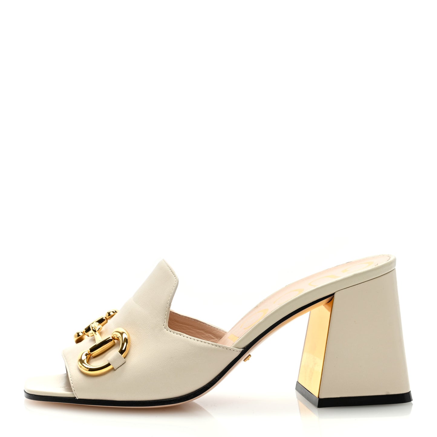Nappa Horsebit 75mm Slide Sandals 37 Mystic White