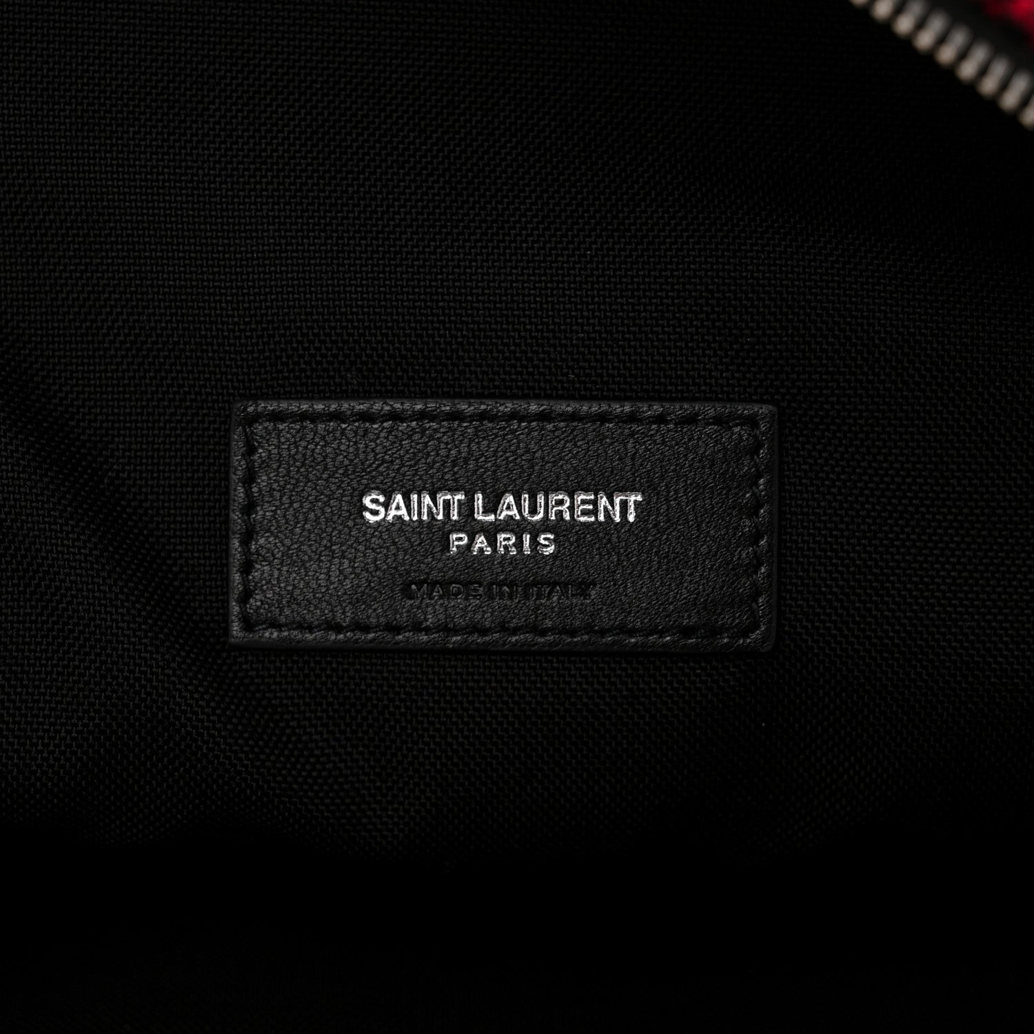 Saint Laurent Wool Tartan Body Belt Bag Red Black 6 of 11