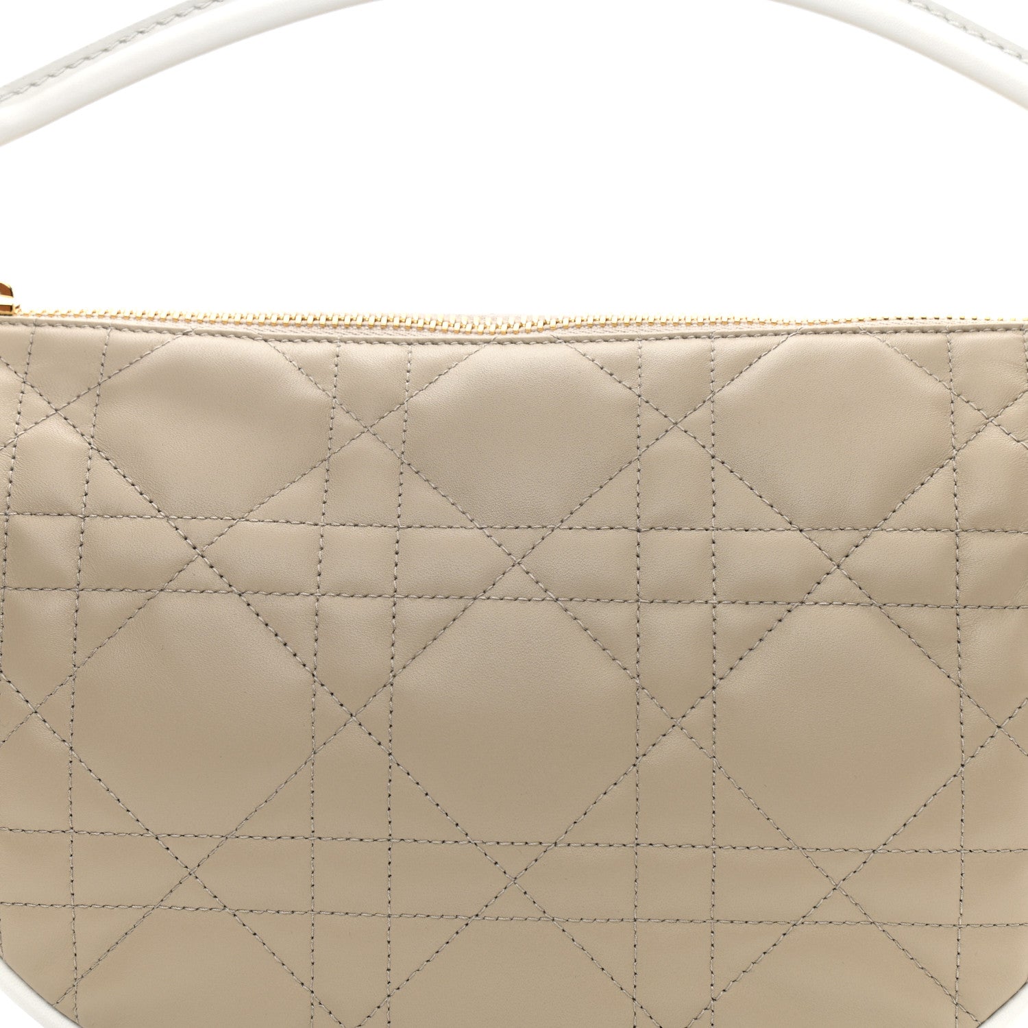 Christian Dior Lambskin Cannage Medium Dior Vibe Hobo Bag Beige 8 of 10