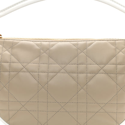Christian Dior Lambskin Cannage Medium Dior Vibe Hobo Bag Beige 8 of 10