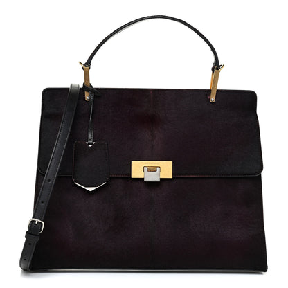 Balenciaga Calf Hair Le Dix Cartable M Shoulder Bag Burgundy 1 of 14