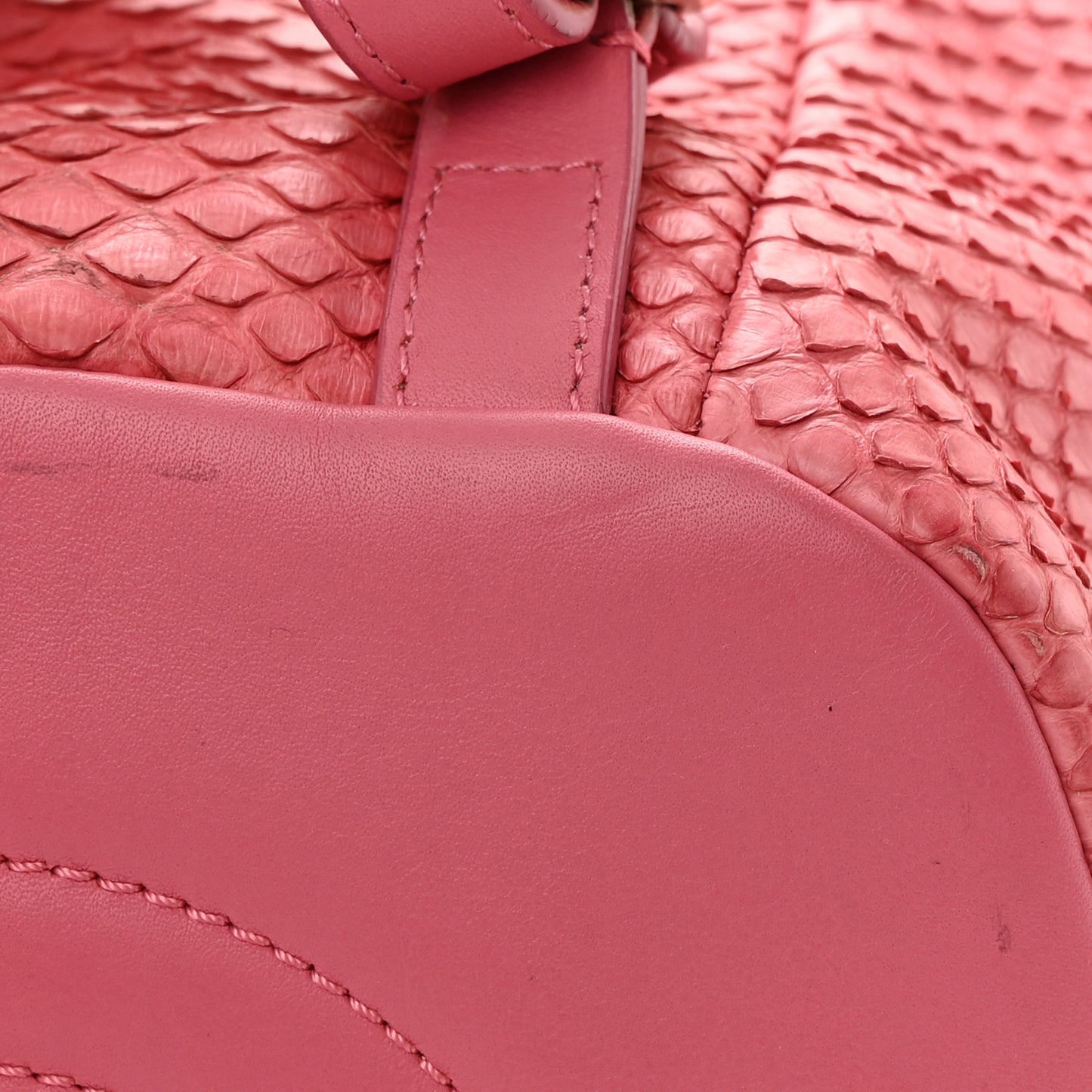 Snakeskin Backpack Light Pink