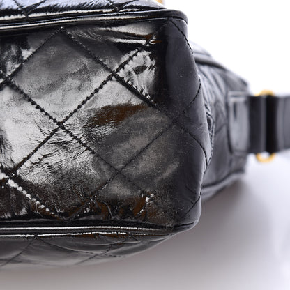 Chanel Patent Quilted Camera Case Bag Black 11 of 13