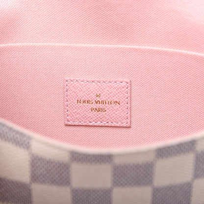 Louis Vuitton Damier Azur Pochette Felicie Chain Wallet Rose Ballerine 8 of 19