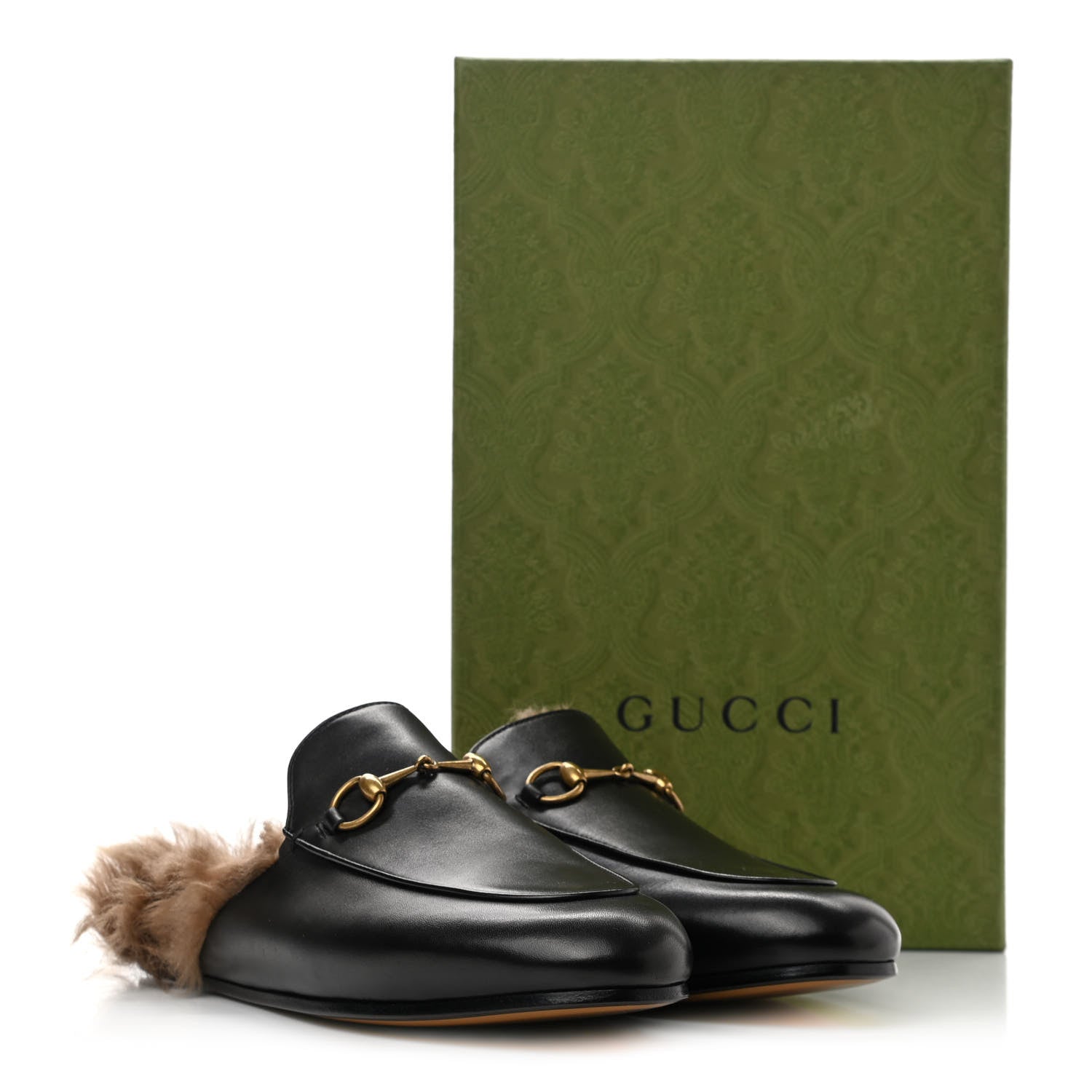 Gucci Calfskin Fur Womens Princetown Slippers 39 Black 8 of 8