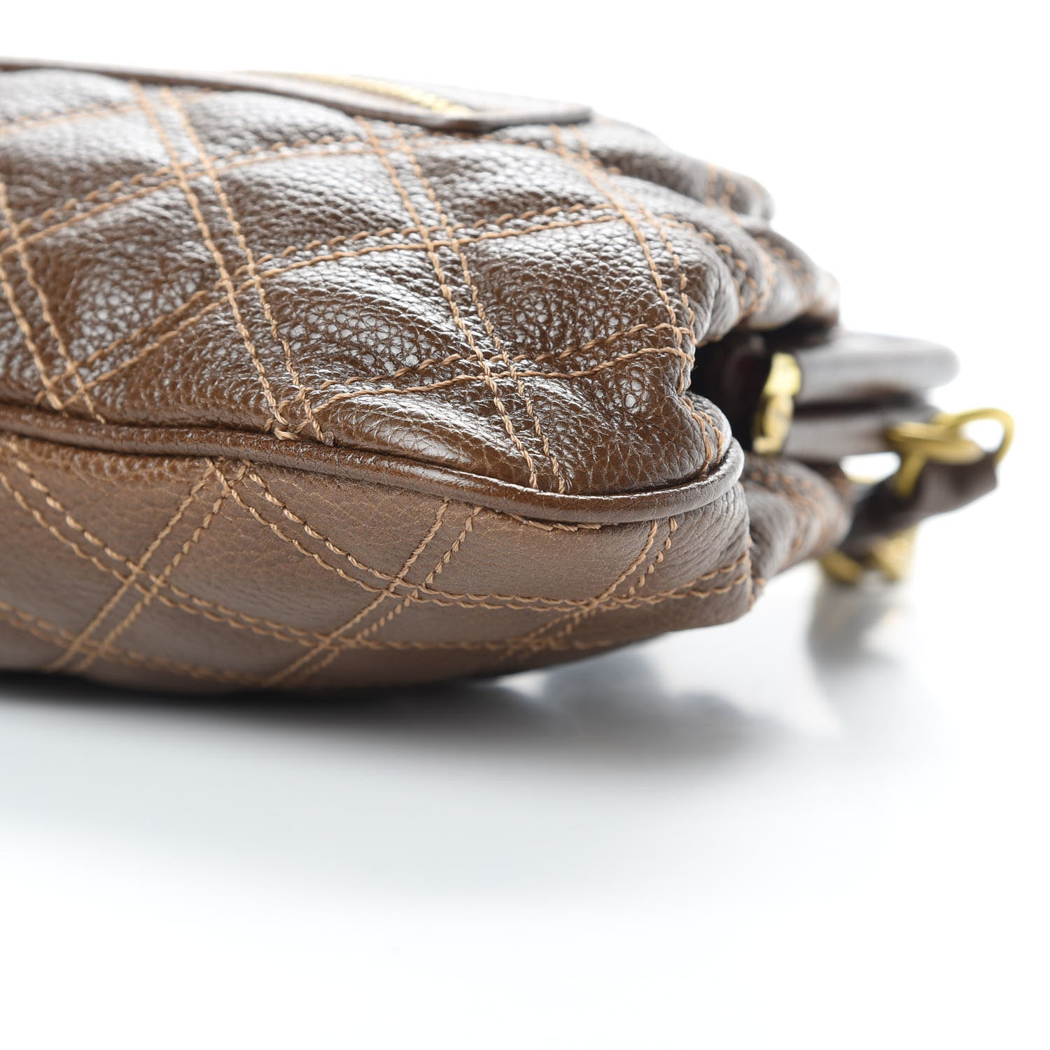 Marc Jacobs Calfskin Quilted Little Stam Brown 10 of 11