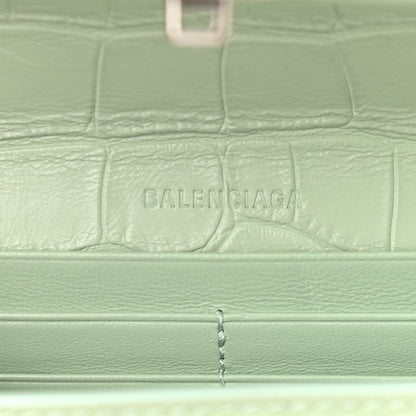 Balenciaga Extra Supple Calfskin Crocodile Embossed Gossip Chain Bag XS Light Green 6 of 9
