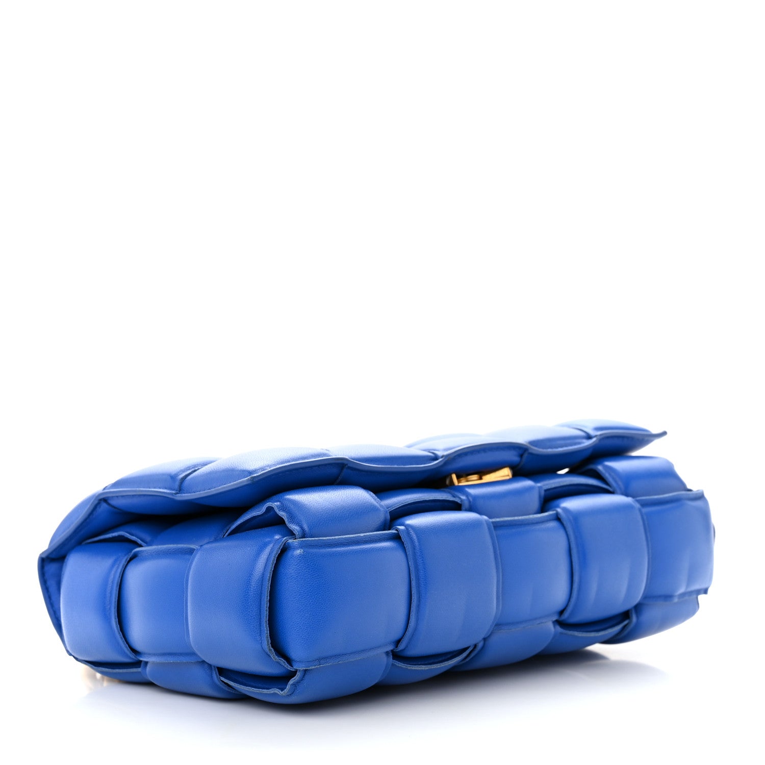 Bottega Veneta Lambskin Maxi Intreccio Padded Chain Cassette Crossbody Bag Cobalt 4 of 9