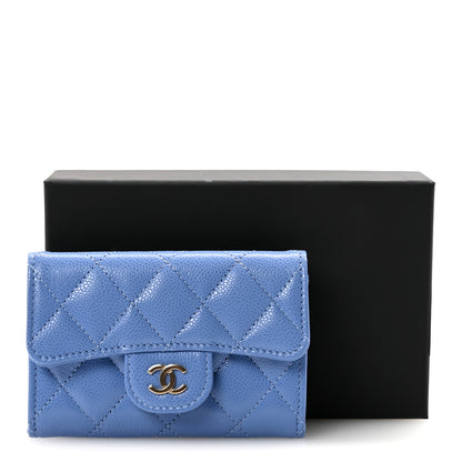 Chanel Caviar Quilted Flap Card Holder Wallet Blue 9 of 9
