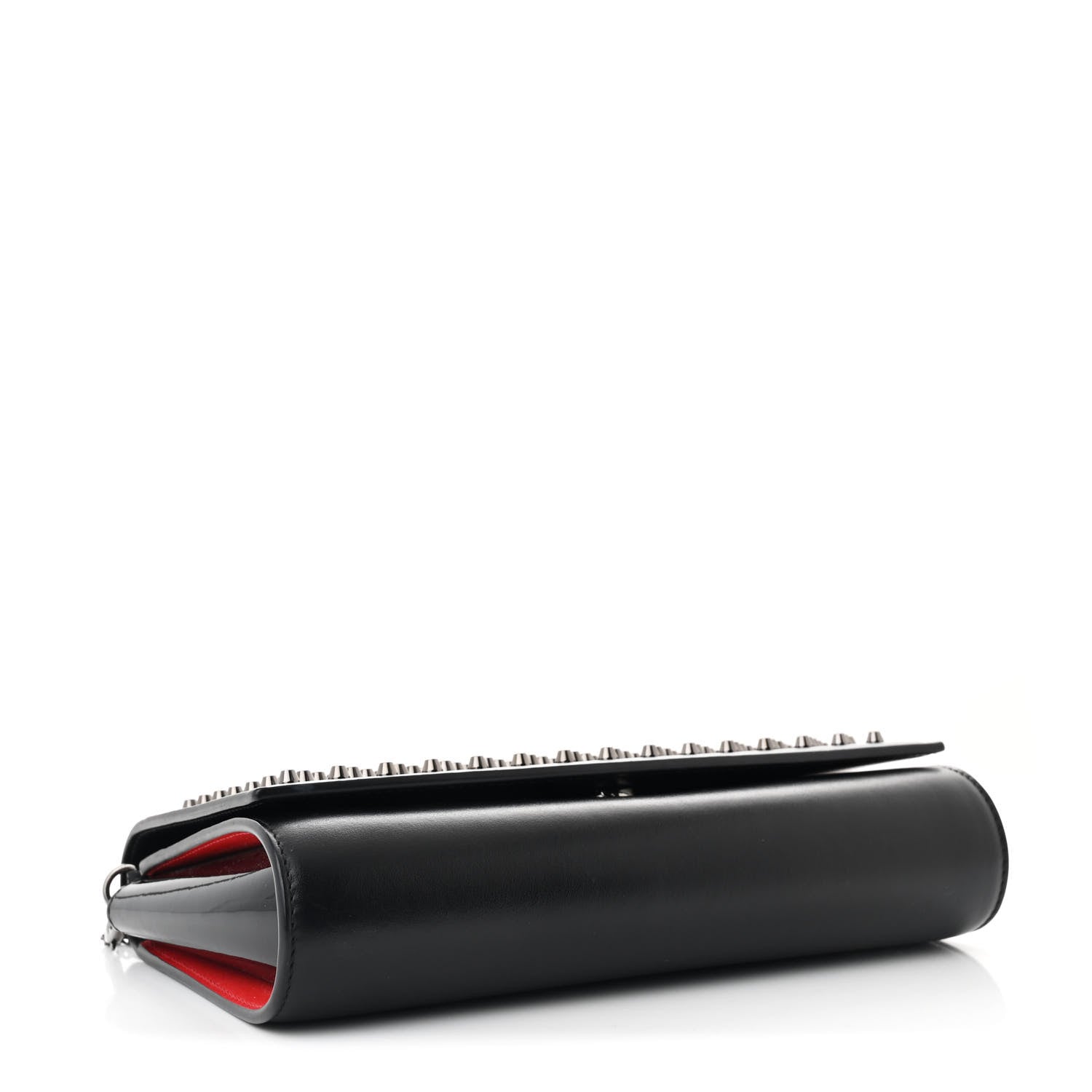 Christian Louboutin Calfskin Spikes Paloma Clutch Black 4 of 11