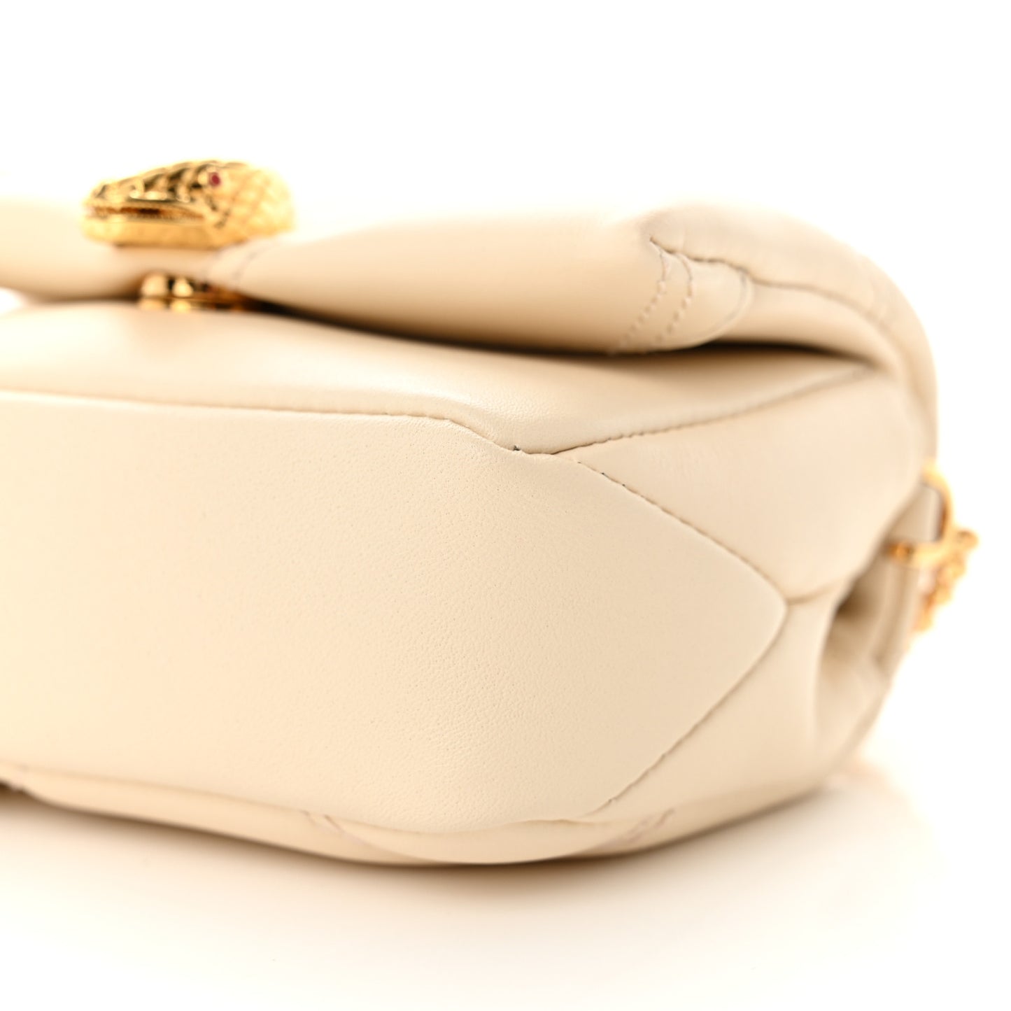 Calfskin Serpenti Cabochon Micro Bag Ivory Opal