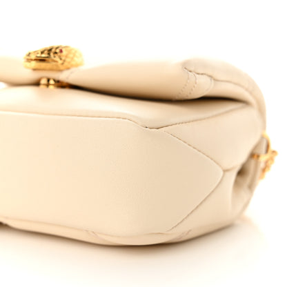 Bulgari Calfskin Serpenti Cabochon Micro Bag Ivory Opal 9 of 10
