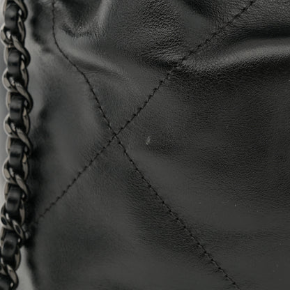 Chanel Shiny Calfskin Quilted Mini Chanel 22 So Black 11 of 12