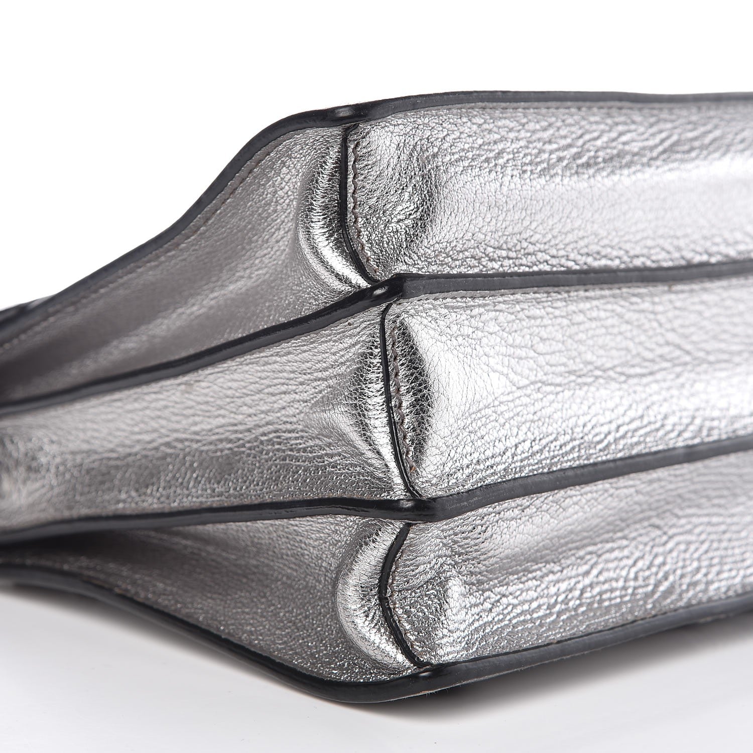 Miu Miu Goatskin Madras Top Handle Bag Silver 9 of 11