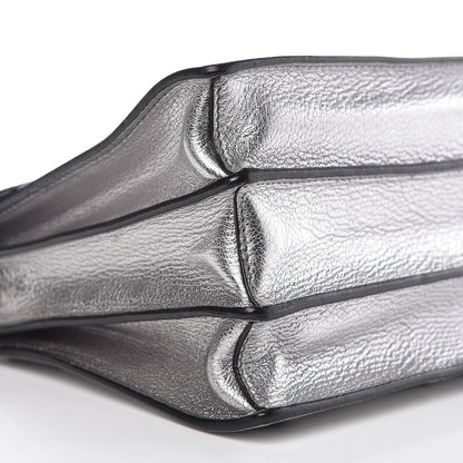 Miu Miu Goatskin Madras Top Handle Bag Silver 9 of 11