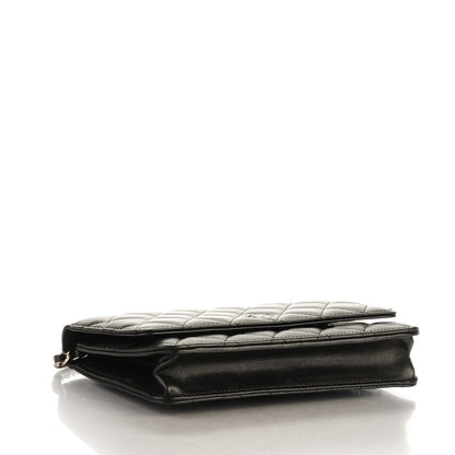 Chanel Lambskin Quilted Wallet On Chain WOC Black 4 of 8