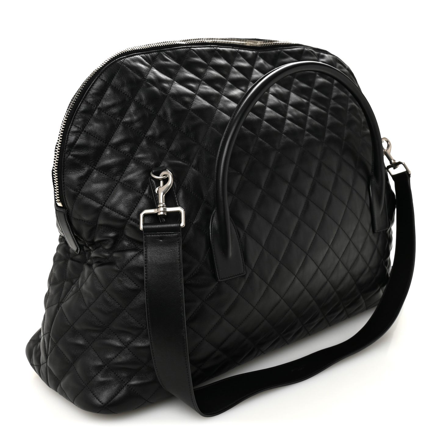 Calfskin Quilted ES Giant Travel Bag Black