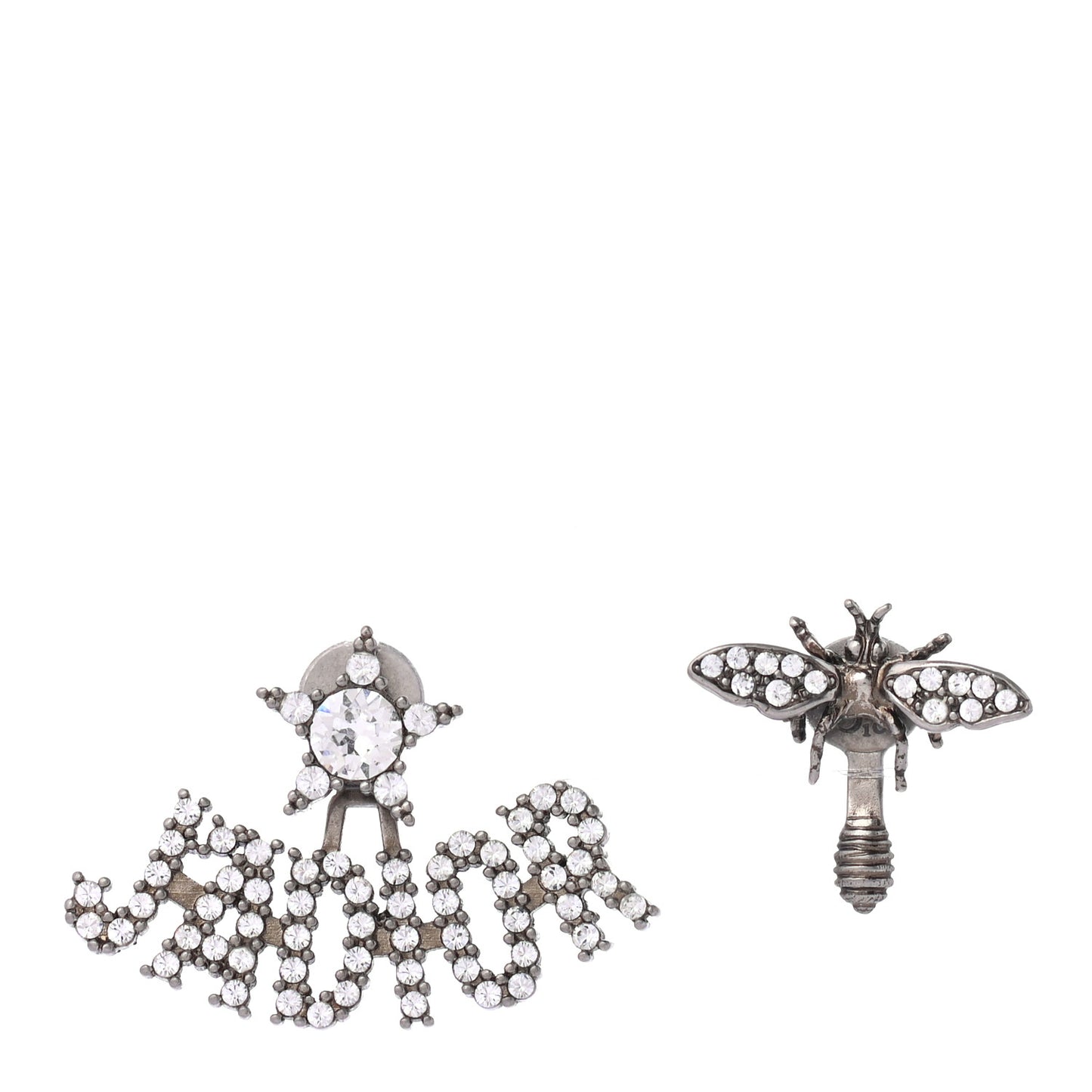 Metal Crystal J'Adior Earrings Antique Silver