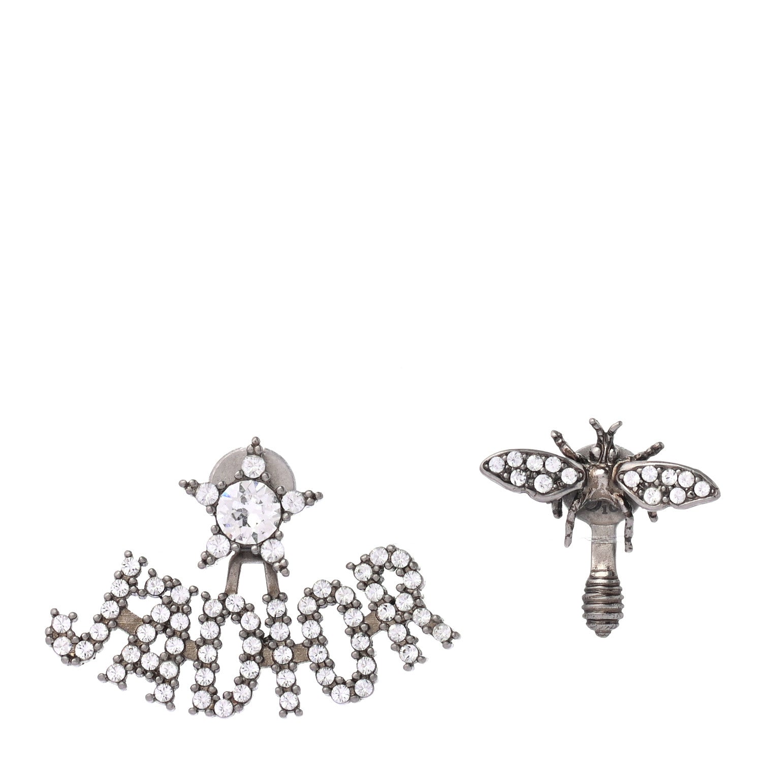 Christian Dior Metal Crystal J'Adior Earrings Antique Silver 1 of 4