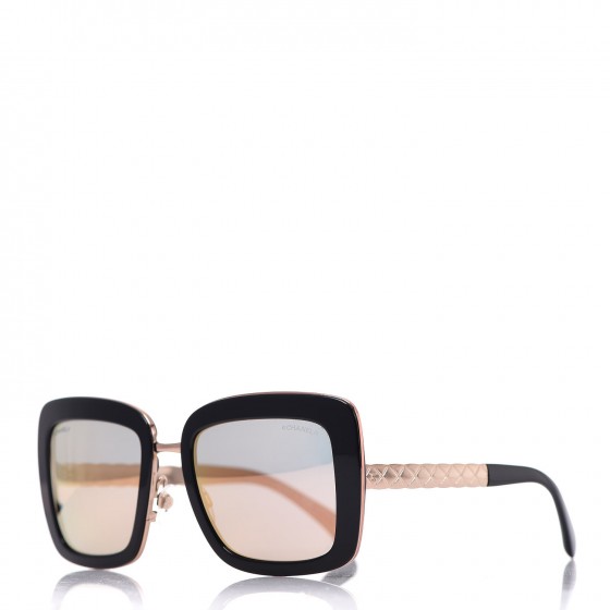 Chanel Metal Square Spring Sunglasses 5369 Black Pink Gold 1 of 10