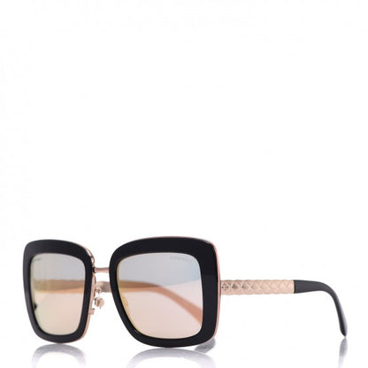Chanel Metal Square Spring Sunglasses 5369 Black Pink Gold 1 of 10