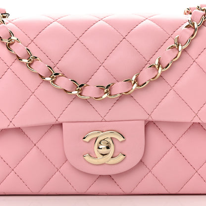 Chanel Lambskin Quilted Mini Rectangular Flap Pink 7 of 10