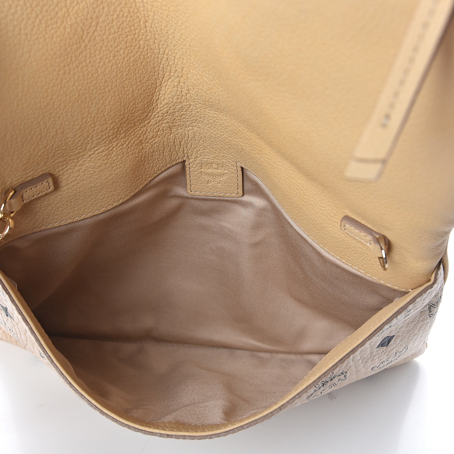 MCM Visetos Corina Foldover Crossbody Bag Latte Beige 5 of 9