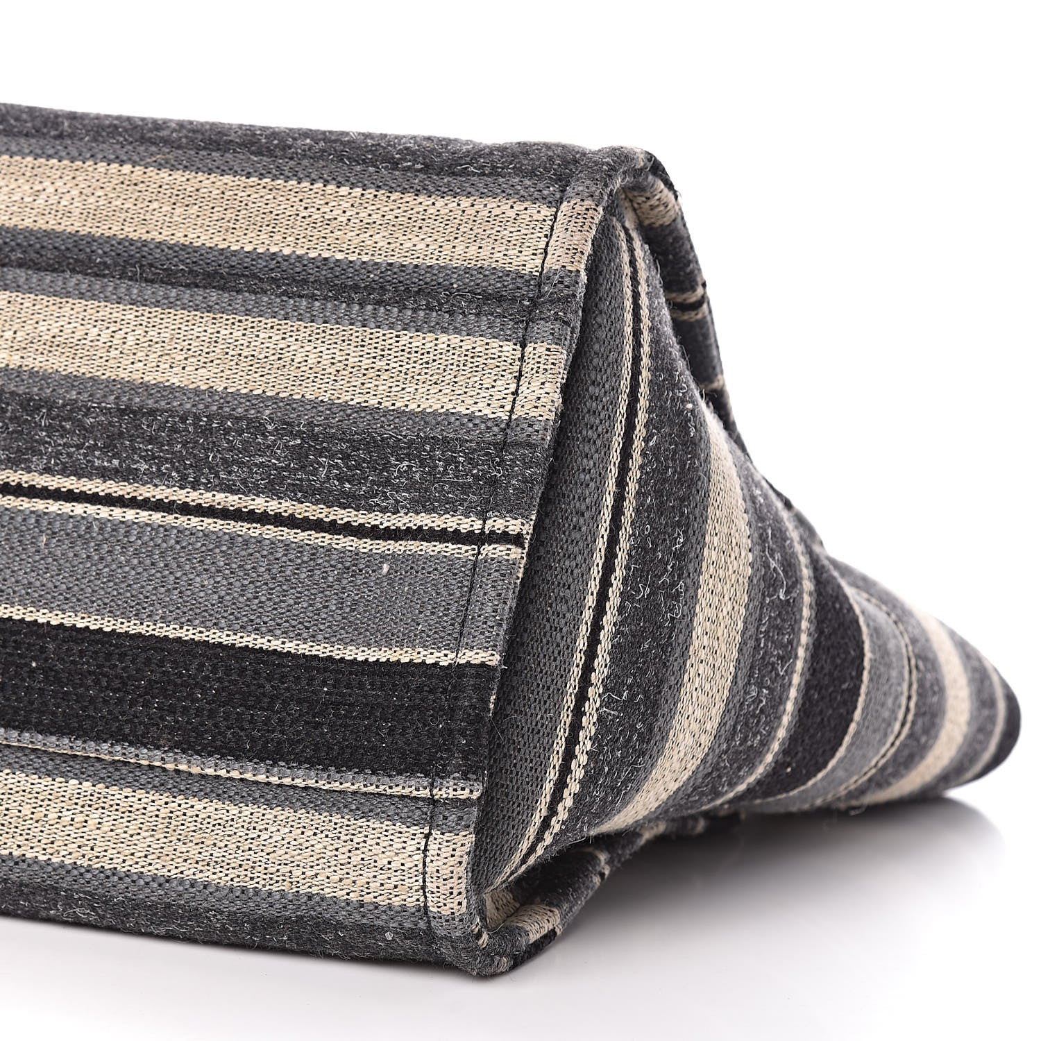 Chanel Striped Canvas Medium Deauville Tote Black 10 of 10