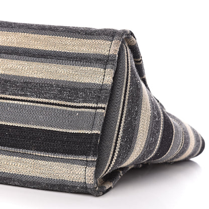 Chanel Striped Canvas Medium Deauville Tote Black 10 of 10