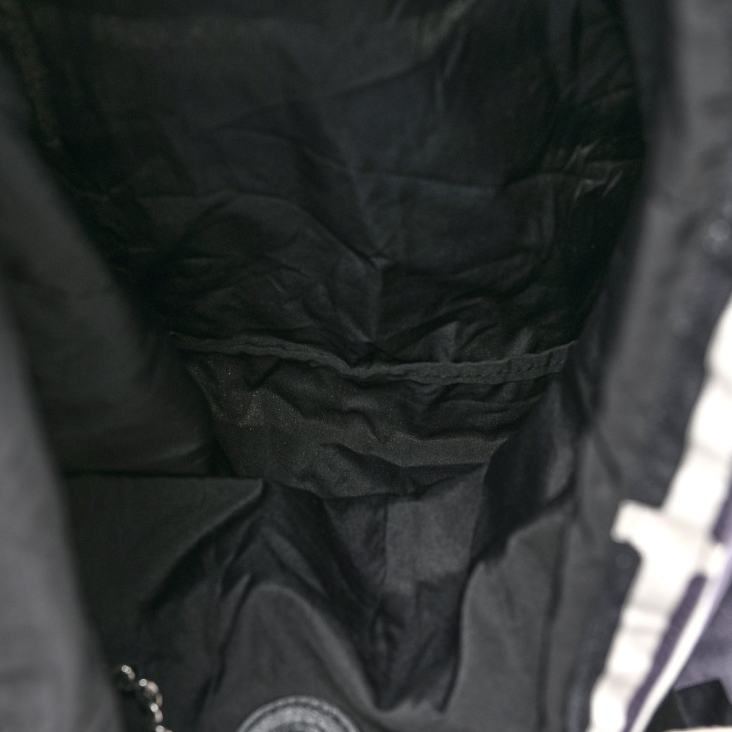 Jersey Fabric Quilted Foldable Tote With Chain Black Multicolor