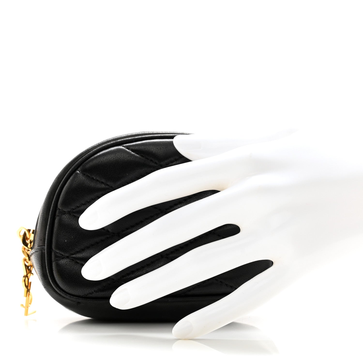 Saint Laurent Lambskin Quilted Lolita Cosmetic Pouch Black 2 of 7