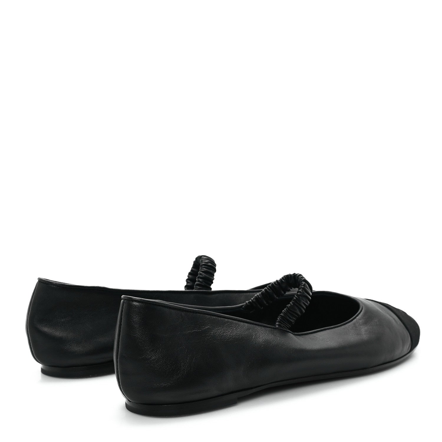 Chanel Lambskin Grosgrain Cap Toe CC Ballerina Flats With Leg Warmers 38.5 Black 6 of 10