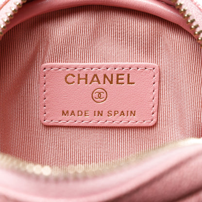 Chanel Iridescent Caviar Quilted Zip Around Classic Coin Purse Rose Pink 6 of 8