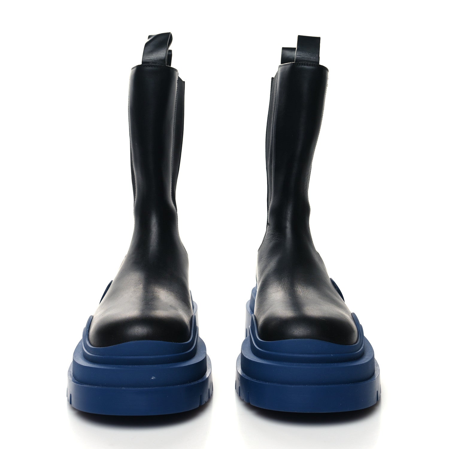 Bottega Veneta Calfskin Womens The Tire Chelsea Boots 40 Black Blue 2 of 7