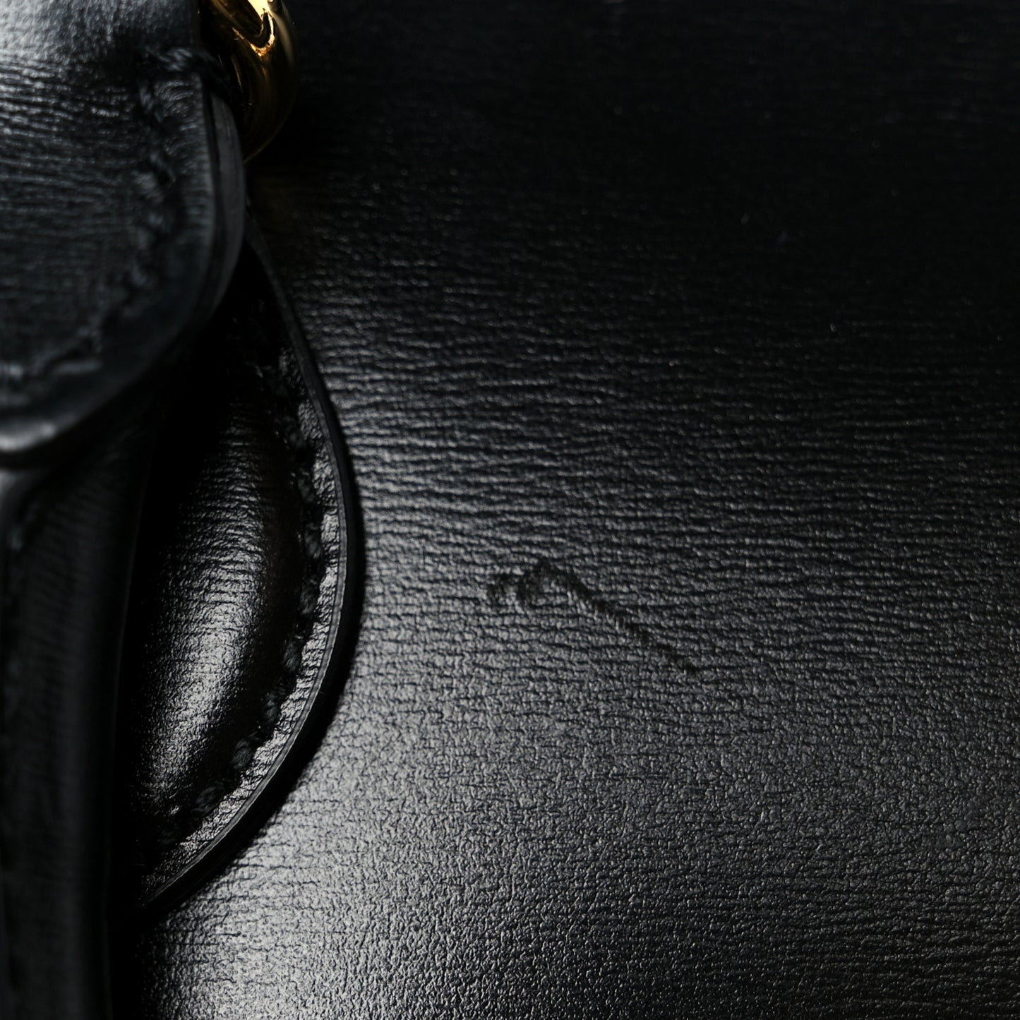 Boarded Plutone Calfskin Small Horsebit 1955 Top Handle Bag Black