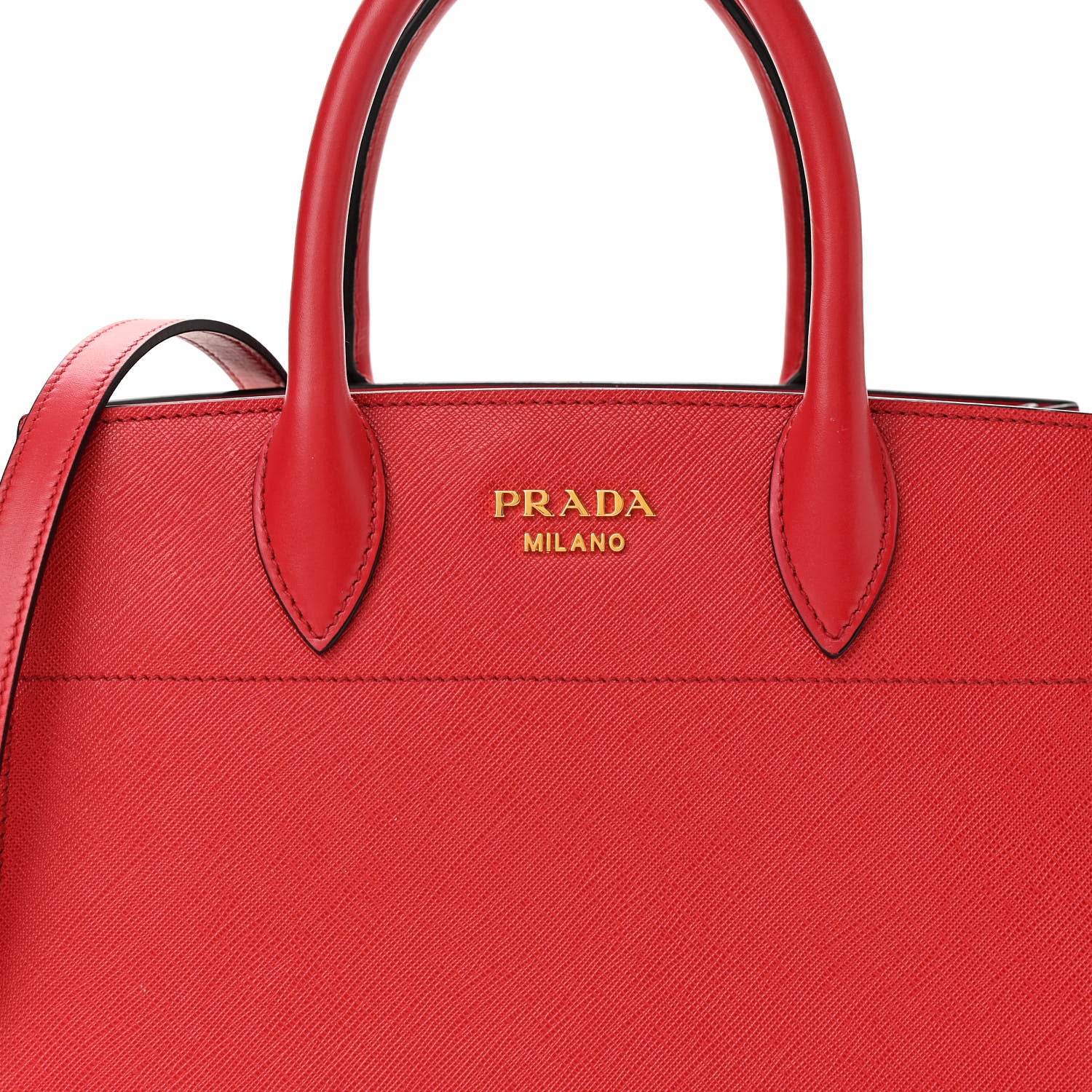 Prada Saffiano City Calfskin Small Bibliothèque Top Handle Rosso White 7 of 9