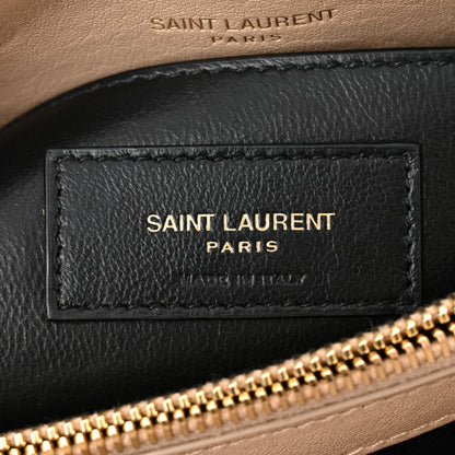 Saint Laurent Lambskin Matelasse Chevron Monogram Medium College Bag Greyish Browm 6 of 12