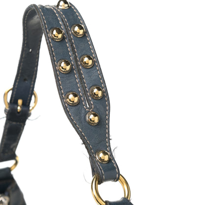 Gucci Guccissima Large Biba Studded Hobo Blue 11 of 18